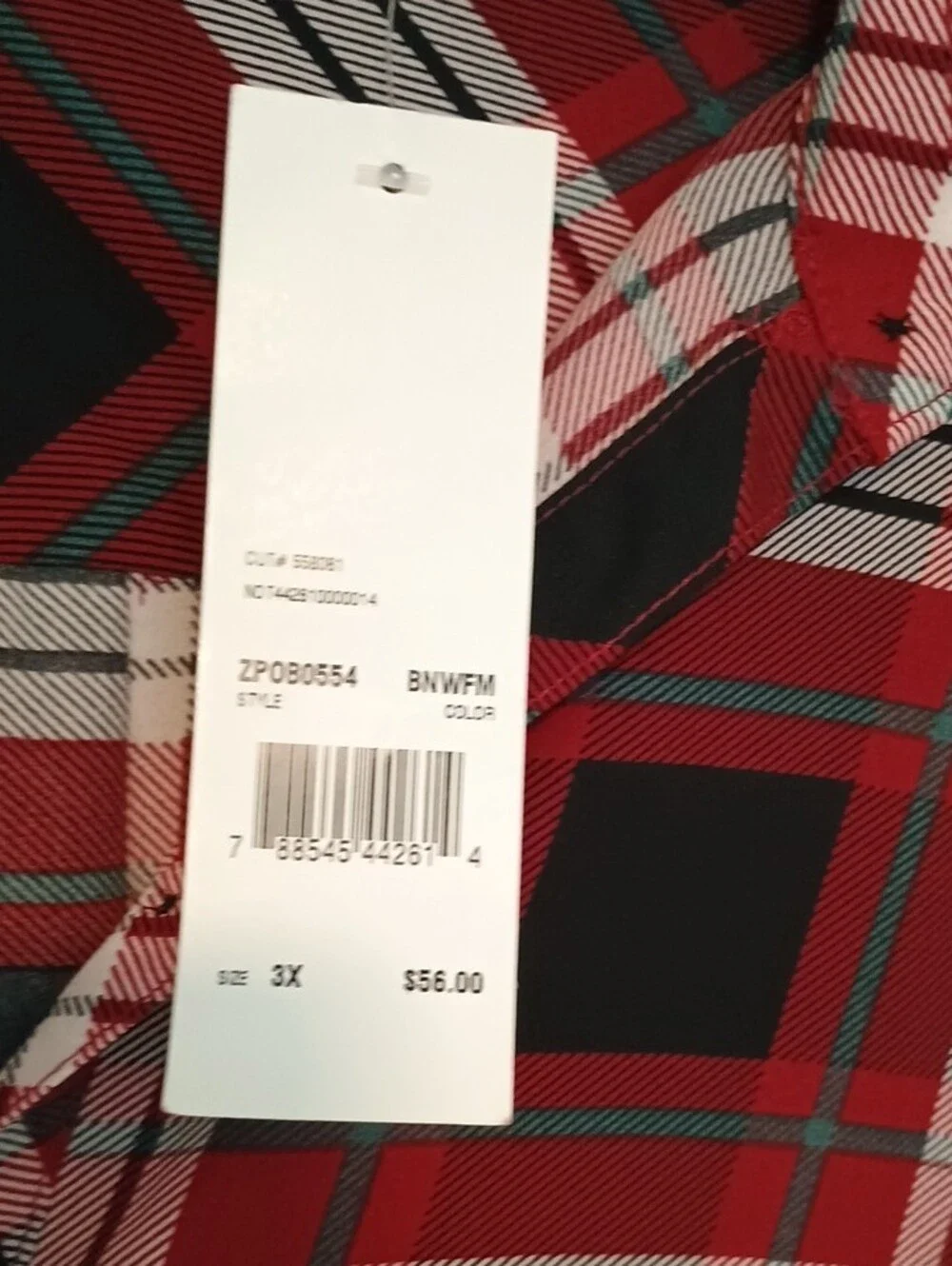 new directions Red Plaid Button-Down Shirt Dress - Picture 3 of 4